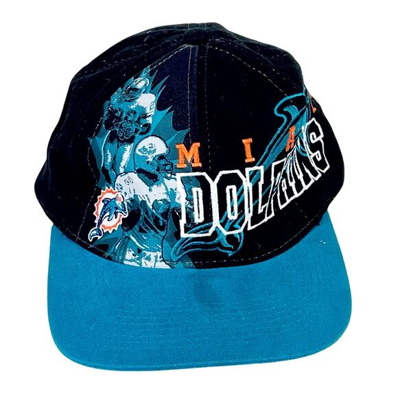 NFL Other - Vintage Miami Dolphins Dan Marino NFL Game Day Snapback Hat Cap Black 1990s